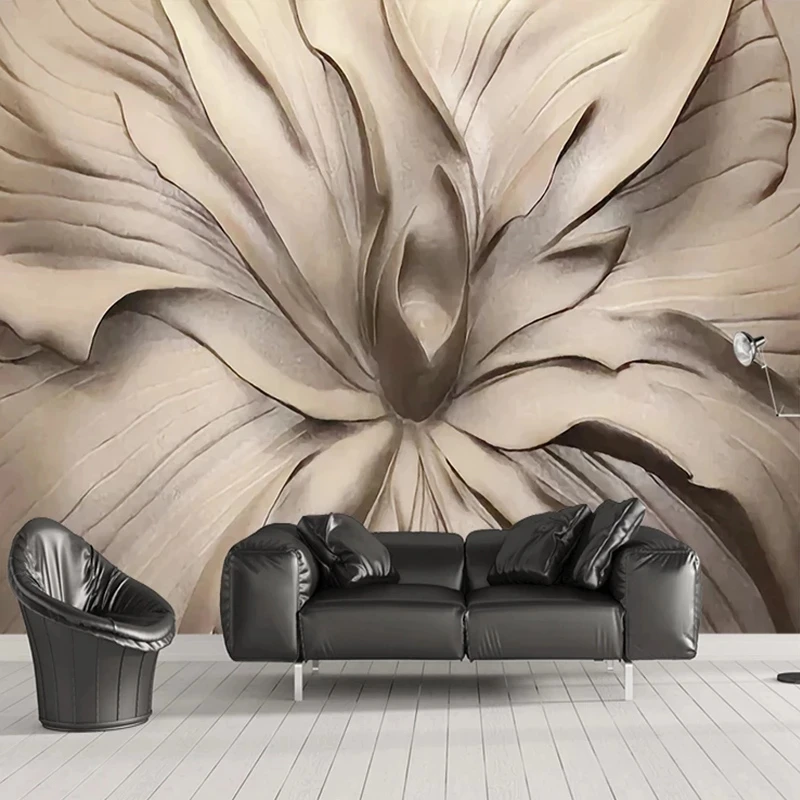 Custom Photo 3D Mural Relief Rose Flower Wallpaper Creative Art Living room TV background wall bedroom restaurant wall fabric 8d