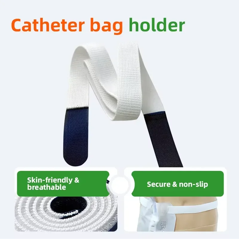 AP01 for Adjustable Elastic Foley Catheter Leg Strap Nylon Polyester Urinary Leg Bag Holder for Patient Comfort Customizable