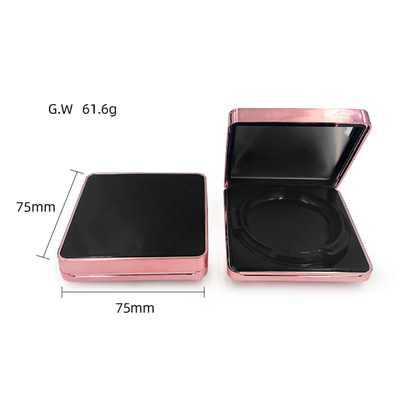 Cosmetic Cream Container Refillable Powder Case with Honeycomb Sponge Core for Compact Makeup Kit
