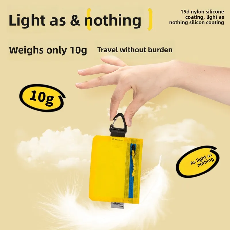 Hikeman Portable Coin Purse Card Holder Zipper Change Wallet Mini Organizer Bag for Travel Commuting Camping