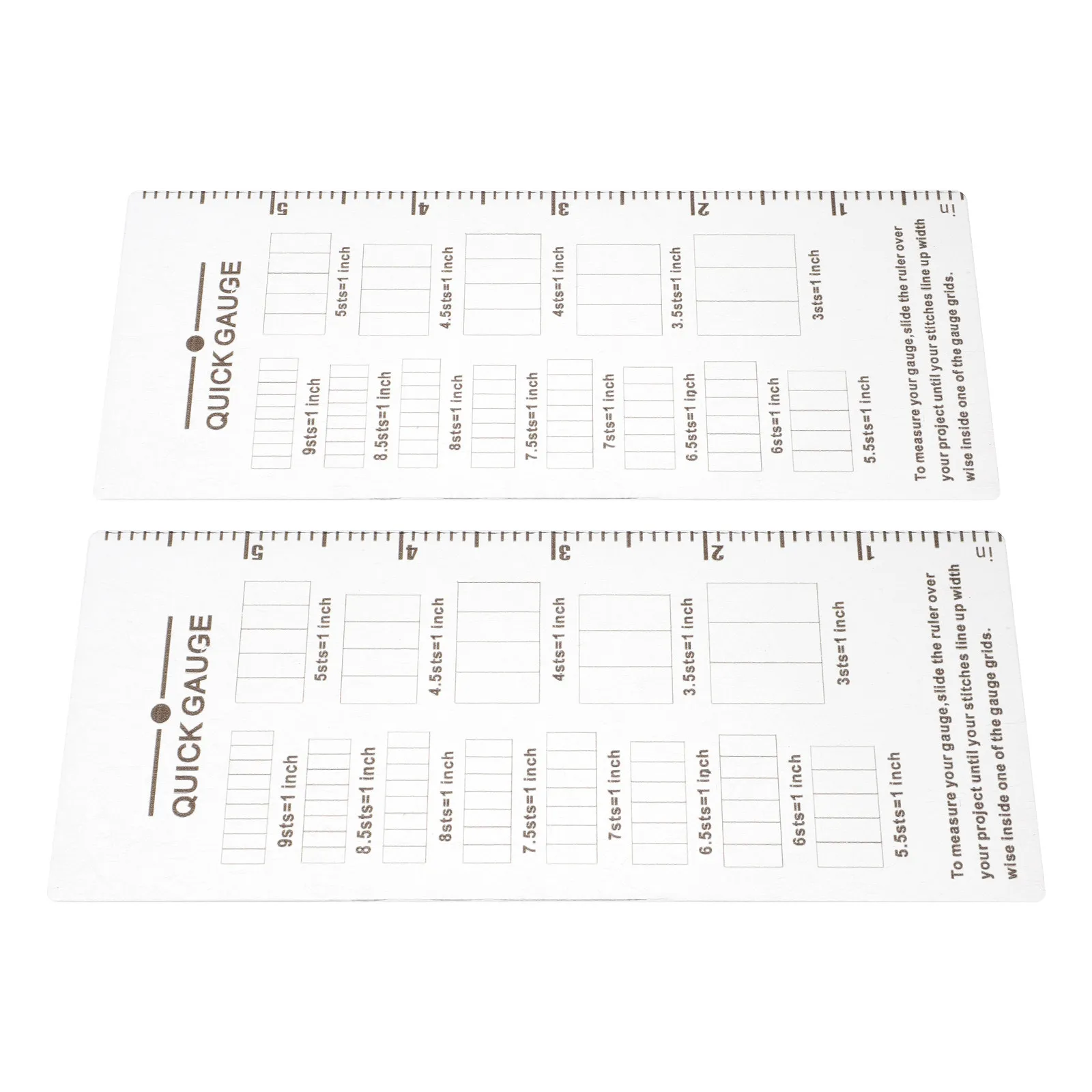 

Набор из 2 акриловых прозрачных линеек-измерителей для вязания, быстрый измеритель рядов и петель, инструмент для шитья и вязания крючком