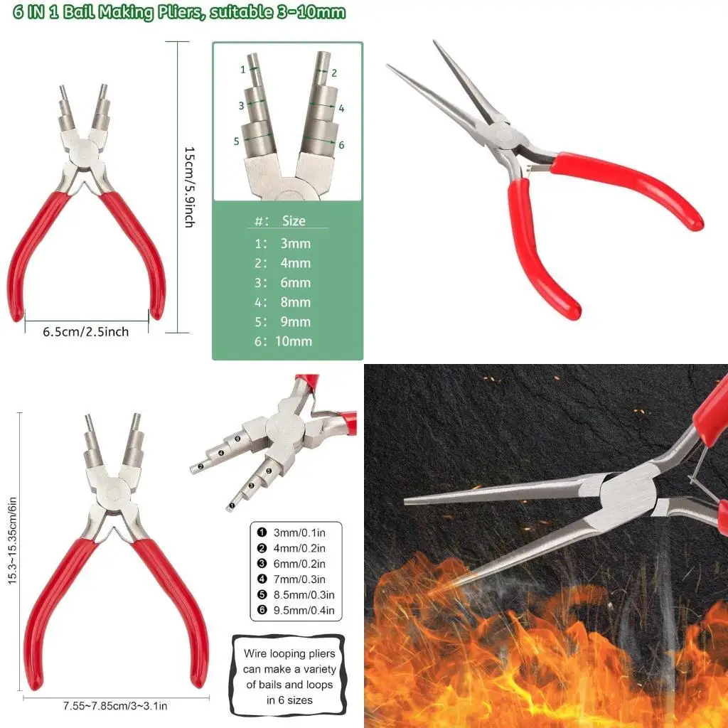 

652F Round Pliers with Double Spring Long Nose Pliers Essential Jewelry Tools Pliers for Artistic Crafts and Jewelry Making