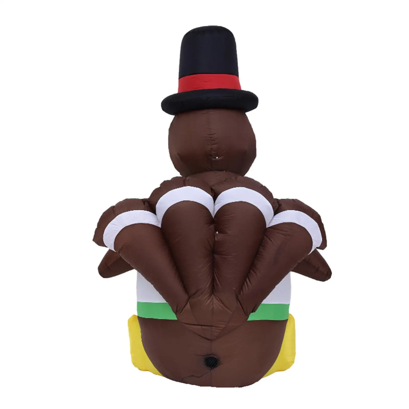 Colorful LED Sitting Turkey Inflatable PVC Model Festive Decoration for Autumn Thanksgiving Outdoor Lawn Yard