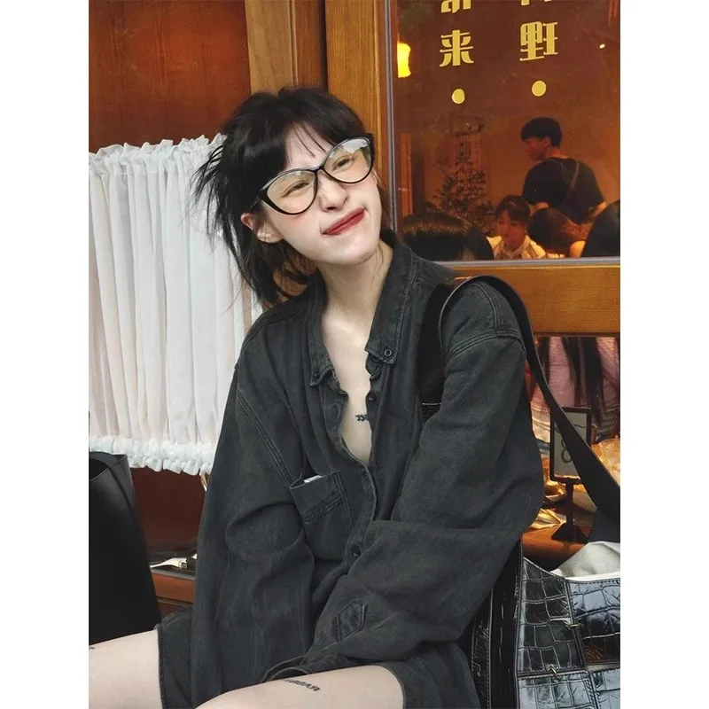 

Denim Coat Long With Fur Womens Autumn Notched Tweed Highstreet Waistband Cinching Pleated Layered Elegant Sashes Raglan Jackets