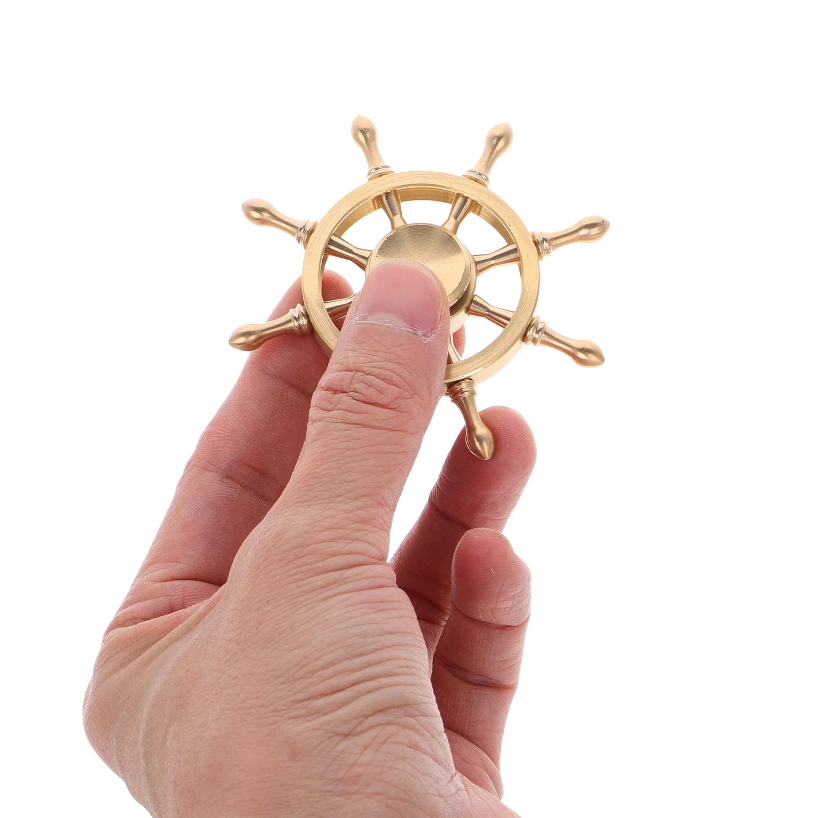 1 stücke Messing Schiff Rad Dekor Drehbare Ruder Spirale Nautischen Figur Schreibtisch Büro Wohnzimmer Marine Thema Top Spielzeug