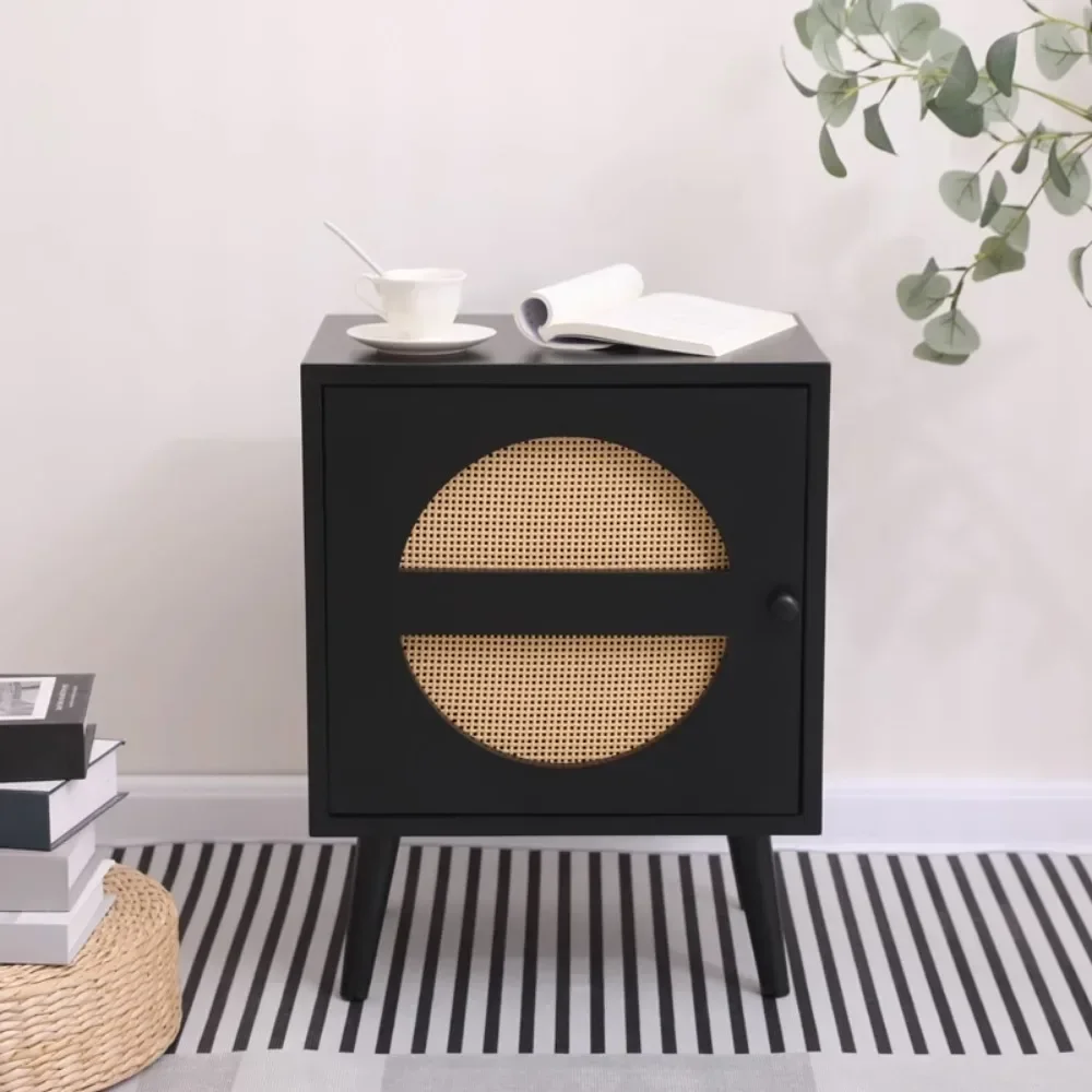 

Rattan Black Nightstands Modern Makeup Italian Storage Box Vintage Nightstands Cute Sofa Women Moveis Para Casa Home Decoration