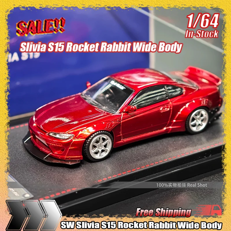 

Новый Sw 1:64 Slivia S15 Ракетный кролик с широким корпусом, имитация сплава, миниатюрная литая под давлением модель автомобиля, орнамент, коллекционные игрушки на заказ