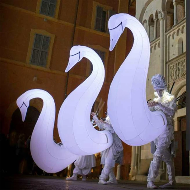 inflatable swan costume advertising stage show parade concert display performance led light