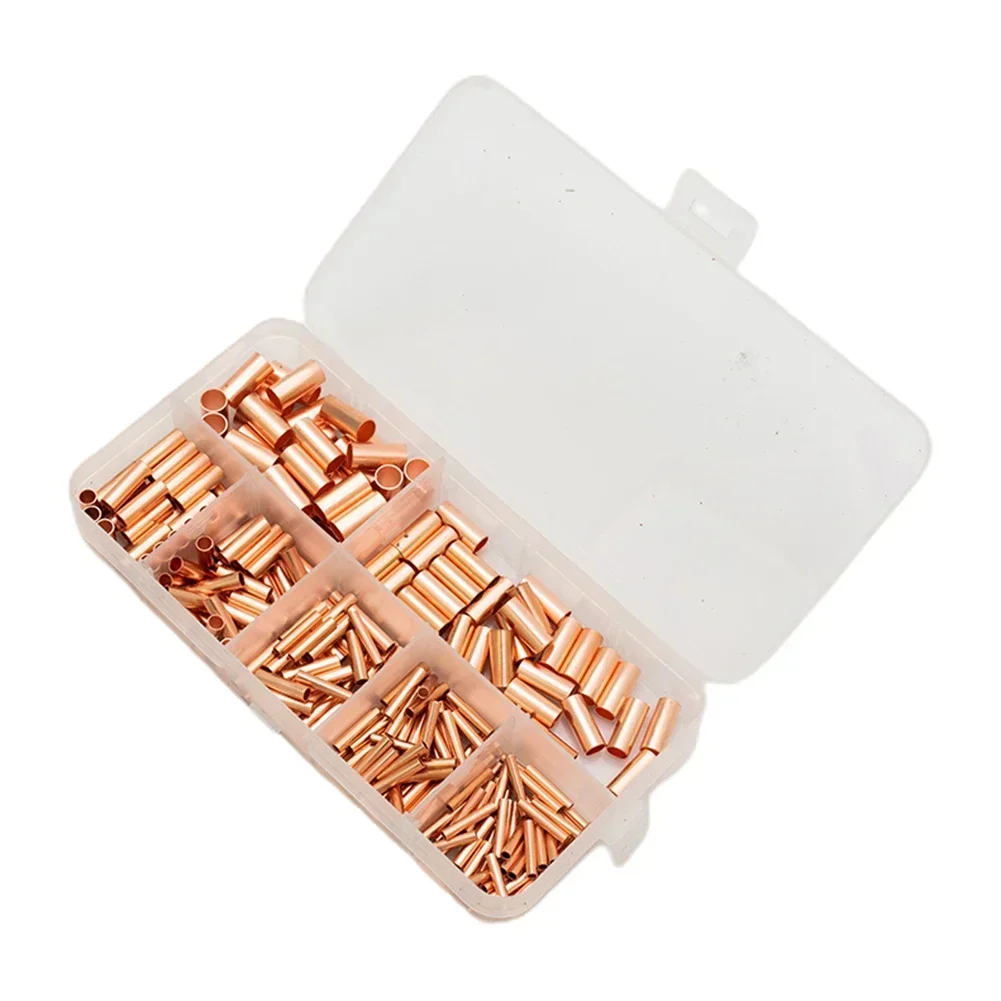 Welded Sealed Connectors Terminal Kit 250Pcs Tube Accessories Butt Wire Cable Crimp Copper Ferrule Replacement