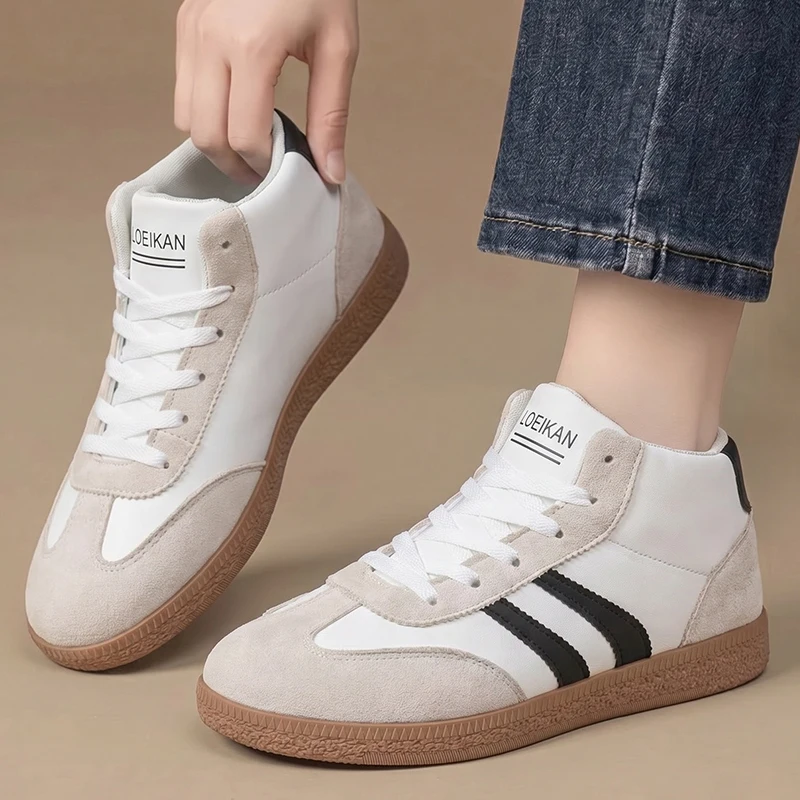Herren High-Top Retro-Sneaker mit weichem Obermaterial, Gummisohle, Schnürung, Allround-Schuhe für den täglichen Alltag, Freizeit, Straße, Campus und Stadtspaziergänge. – Detail 9