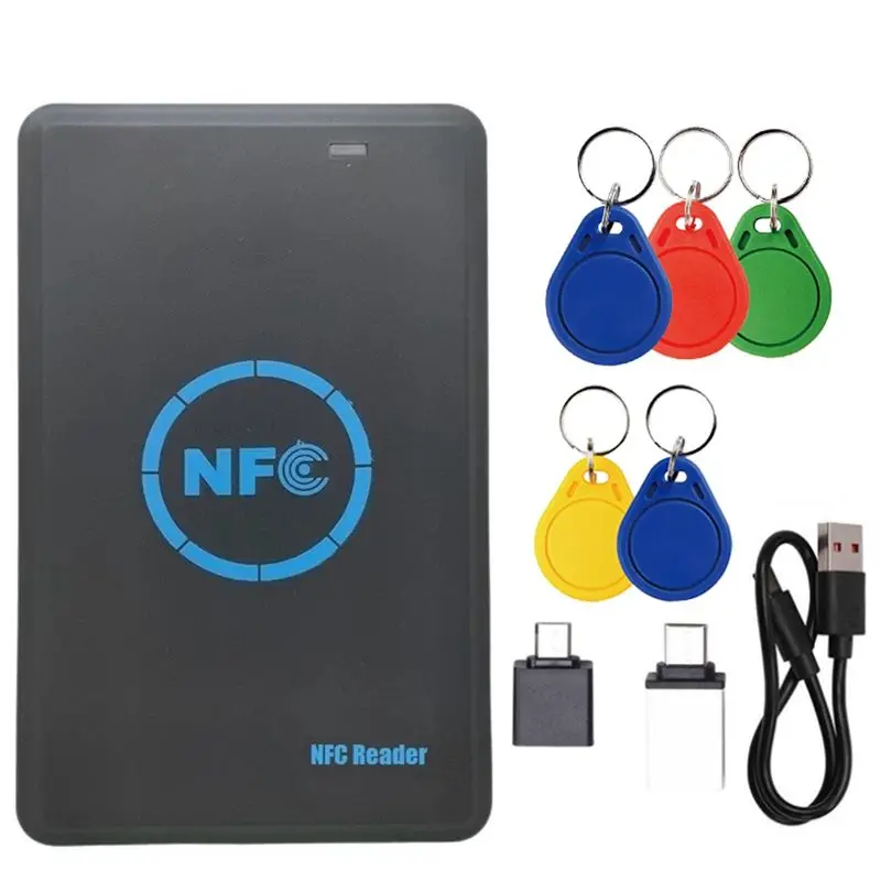 

FULL-5 Frequency RFID Smart Chip Duplicator+ 5X CUID Keychain Reader Copier IC/ID 13.56M 125K/HID 125K Token Writer Clone