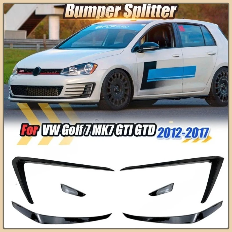 

Front Bumper Splitter Canard Cover for VW Golf 7 MK7 GTI 2013-2016 Fog Light Air Vent Trim Flap Stick Body Kits Car Accessories