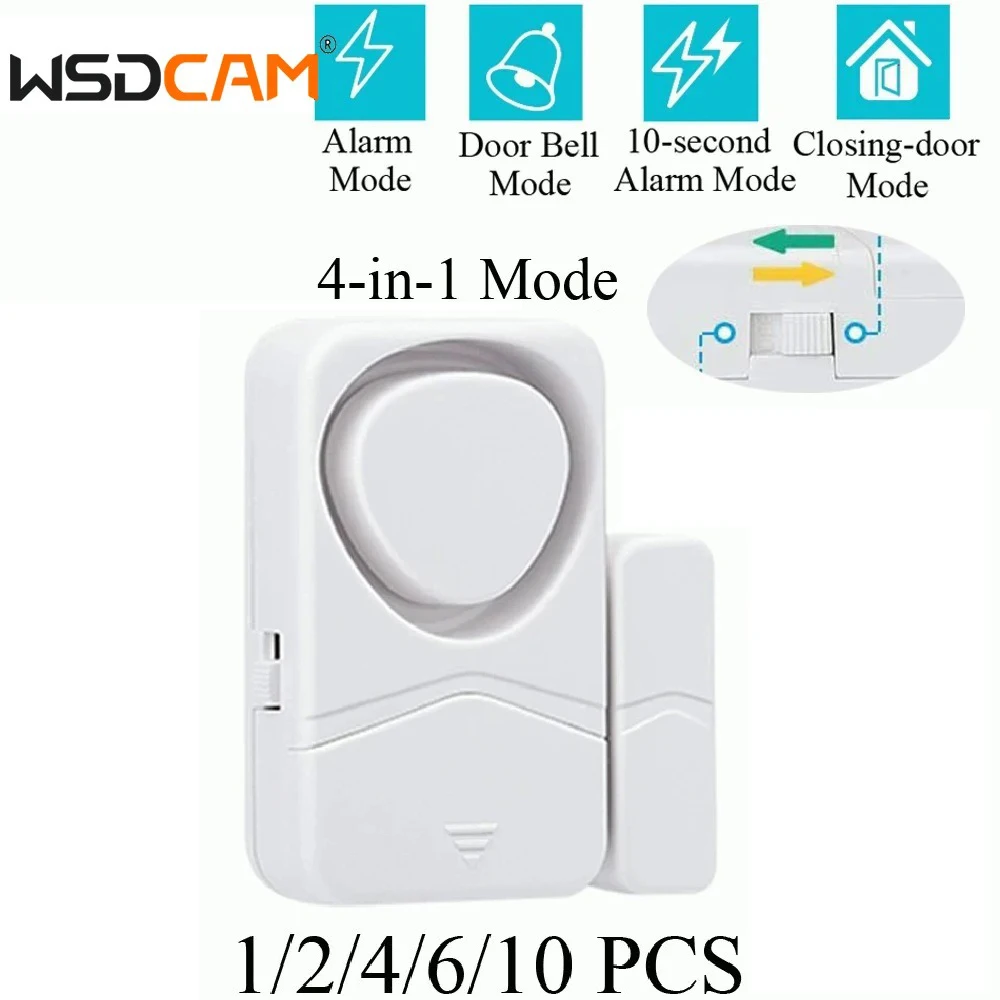 Wsdcam Wireless Door Window Burglar Sensor Alarm 4 Modes Door Open Detectors Freezers Close Reminder Security Protection Alert