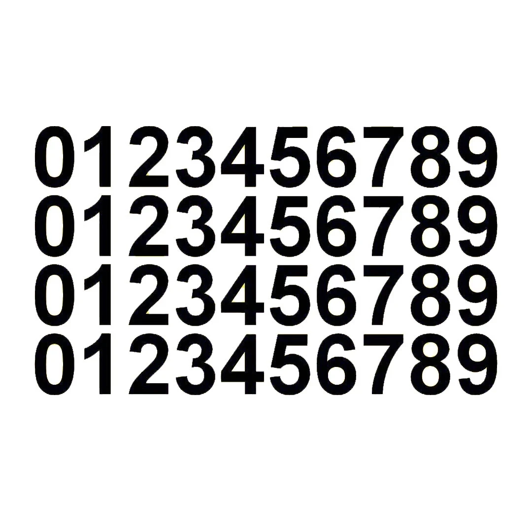 

0-9 Numbers Vinyl Sticker Decals - Set of 40