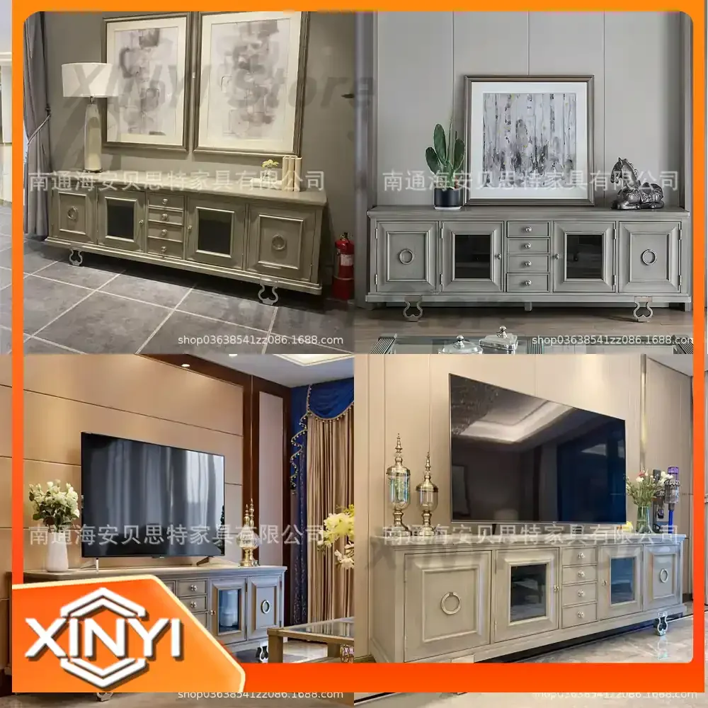 Modern Luxury Wooden TV Stand for Living Room for Home Use Multi Functional Storage Console for Sample Room Audio Video