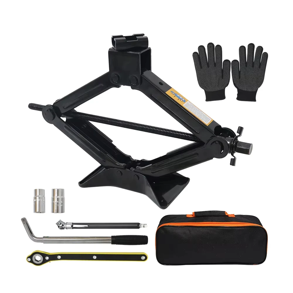 Manual 2 Ton Mechanical Scissor Jack Alloy Steel A3 Steel 390mm Max Height 3 Year Warranty Chinese Factories Design