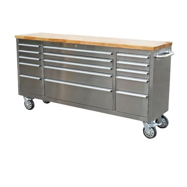 Toolbox work bench stainless steel mechanic tool trolley