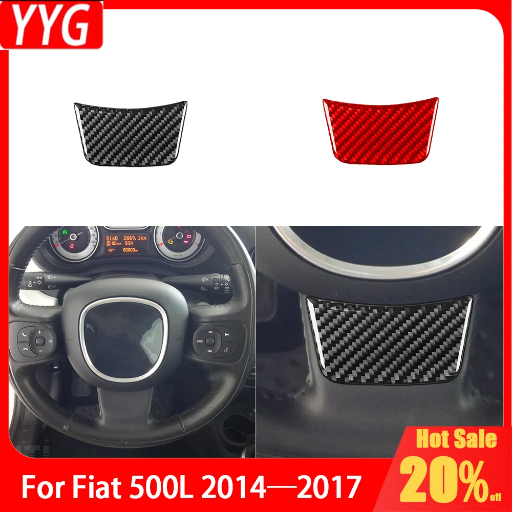 

Carbon Fiber Steering Wheel Chin Bottom Panel Car Accessories Interior Cover Trim Sticker Modification For Fiat 500L 2014—2017