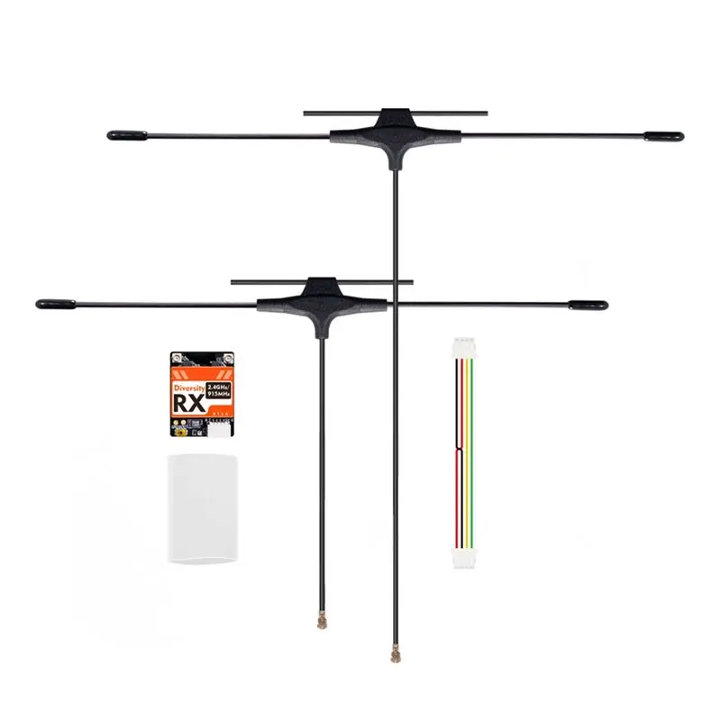 

B03B--1 Connector Dual ELRS Diversity 2.4G/915Mhz Receiver With Dual T-Type Antenna For RC FPV Long Range Drone