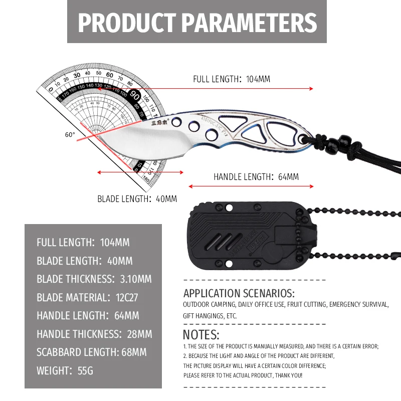 SANRENMU 4101 Pocket Knife 12c27 Outdoors Portable Mini Pocket Camping Edc Rescue Survival Tool straight knife