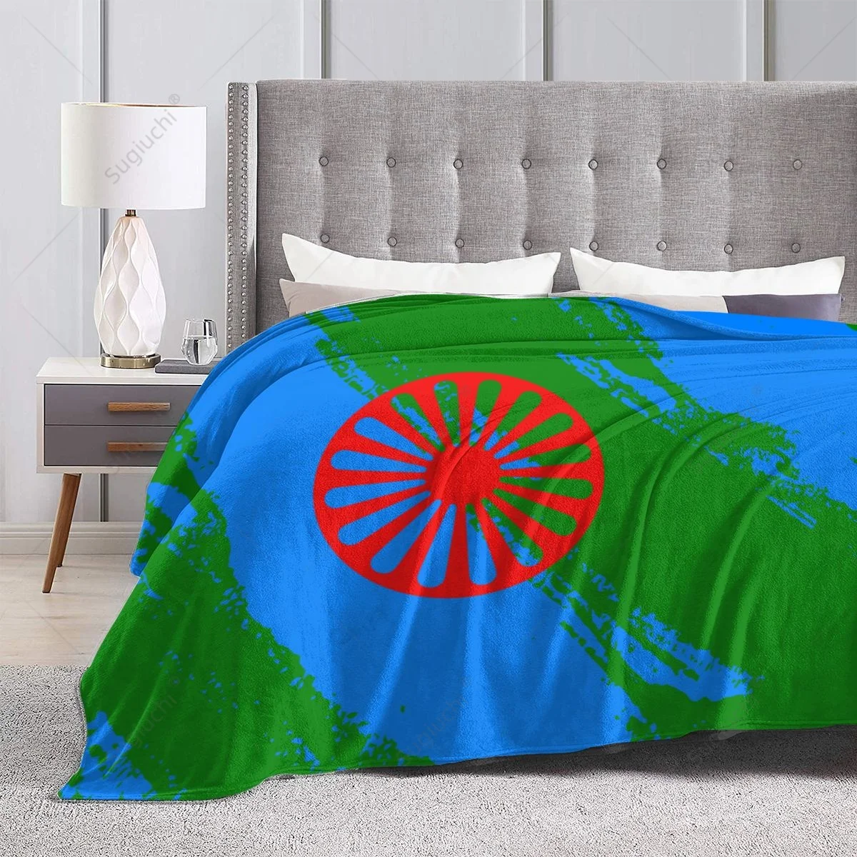 Blanket Rom Gypsy Flag Of The Romani Color Flannel Multifunction Camping Sofa Cover Keep Warm