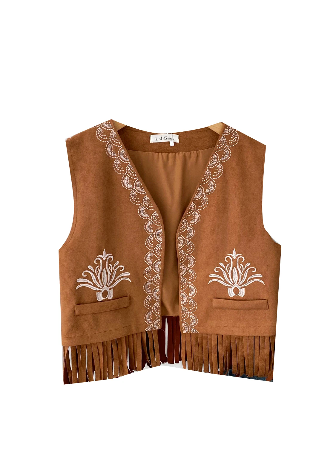 

Women's Summer Travel Casual Svel Heavy Embroidery Open Cardigan Fringed Vest Outerwear Faion Trend Vintage Sle