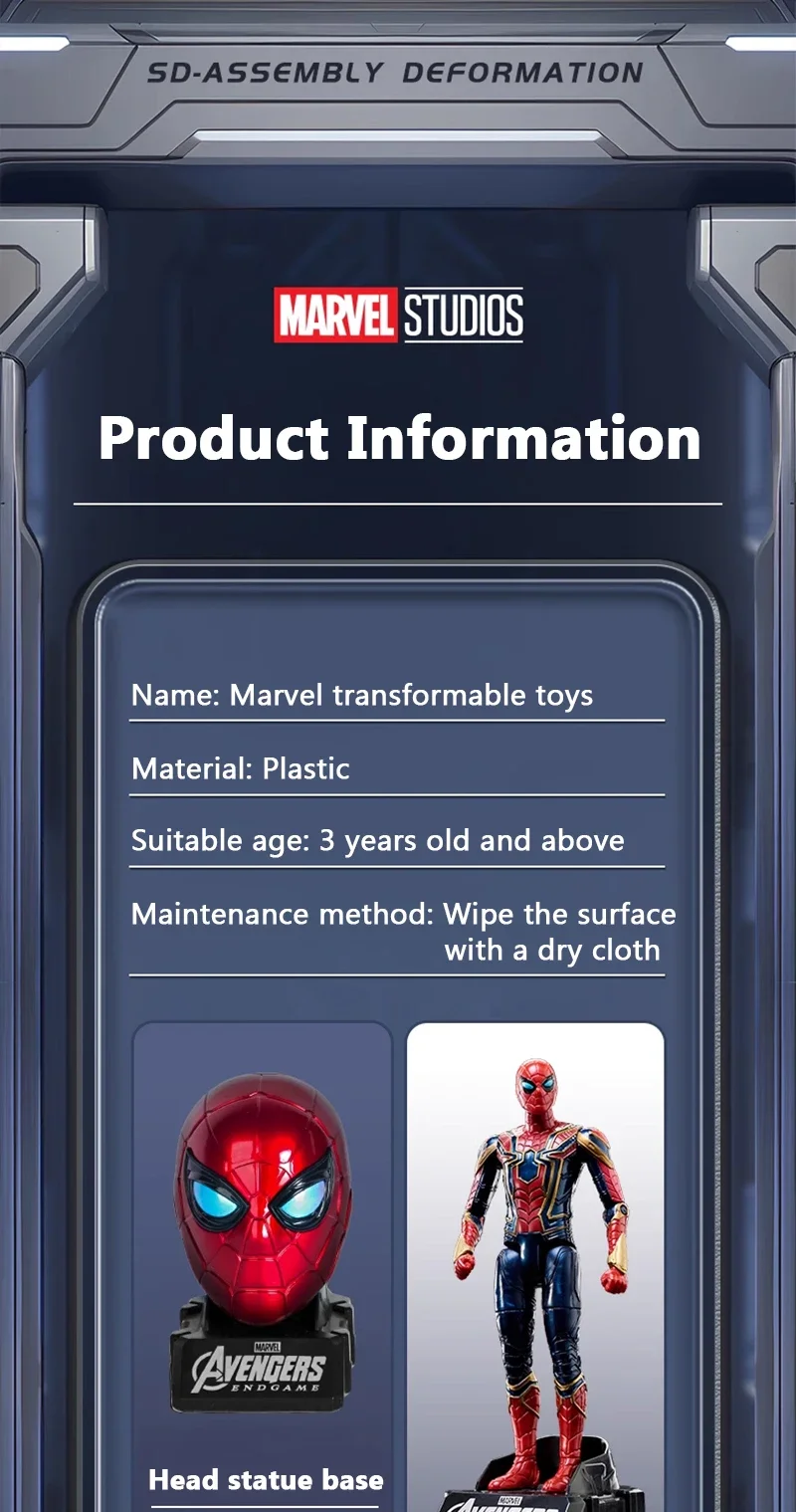 Marvel Iron Man SpiderMan Captain America Joints Mobility Transform Shape Action Figure PVC Model Collect Ornaments Toys Gifts