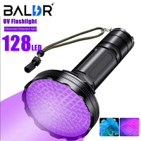 128UV LED Edc Light Purple Light Blacklights 395nm UltraViolet Portable Handheld Flashlight LED Torch Detector for Pet Urine