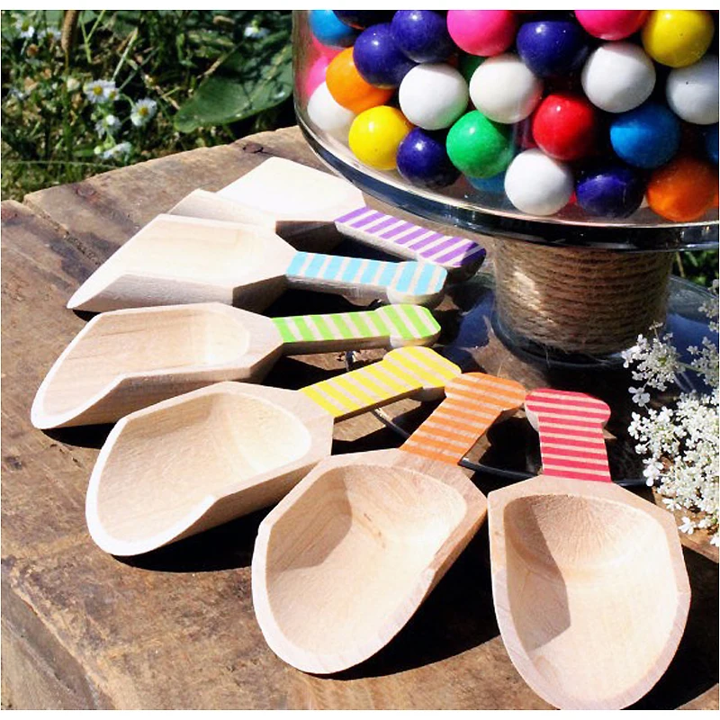 Große Holzgriff, kleine Salzschaufel, Teelöffel – Kaffee, Milchpulver, Schaufeln, Kindergeburtstag, Partyzubehör – Detail 3