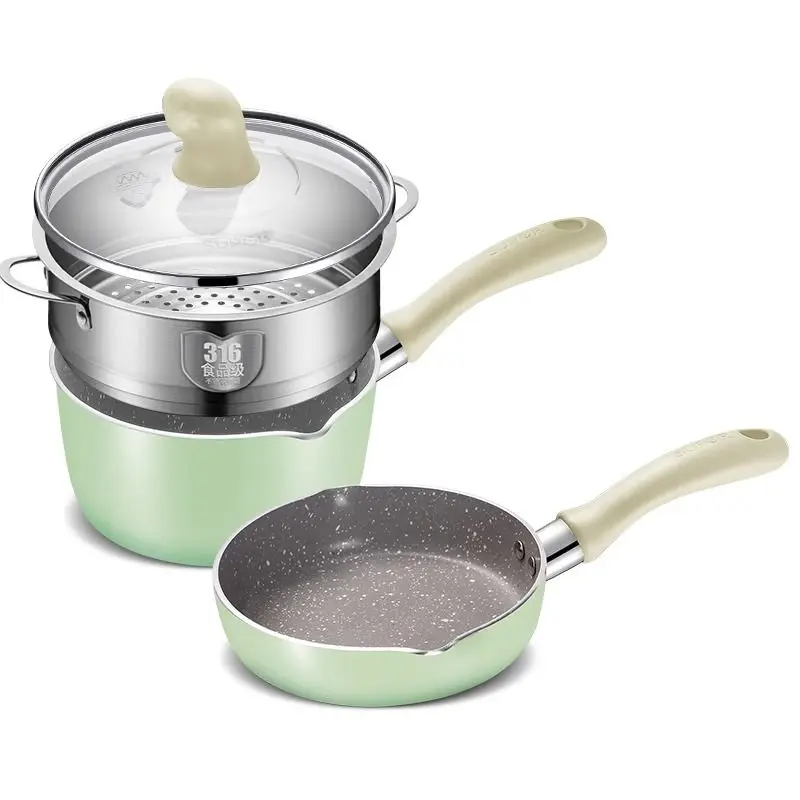 Supplementary Food Pot Baby Cooking One Multi-functional Baby Steamer Special Soup Small Milk Pot Non-stick Pot Home