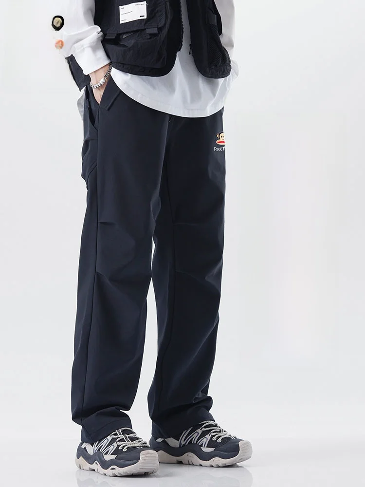 

Модные повседневные брюки PaulFrank: прямые, широкие, свободные, рабочие, для мужчин, весна-осень, модные, для отдыха