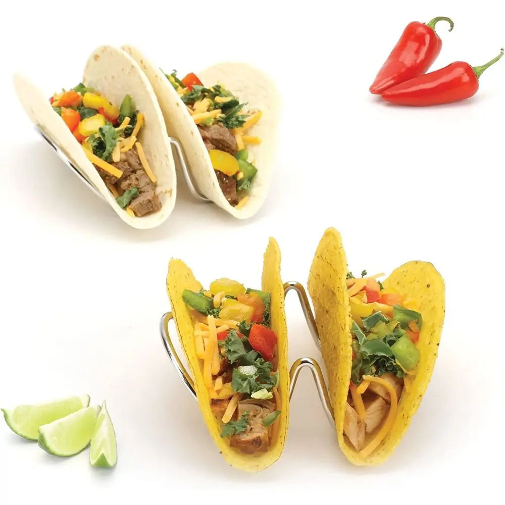 Grill Restaurant Convenient Stackable Wave Shaped Tray Plate Taco Holder Kitchen Tools Taco Shell Stand