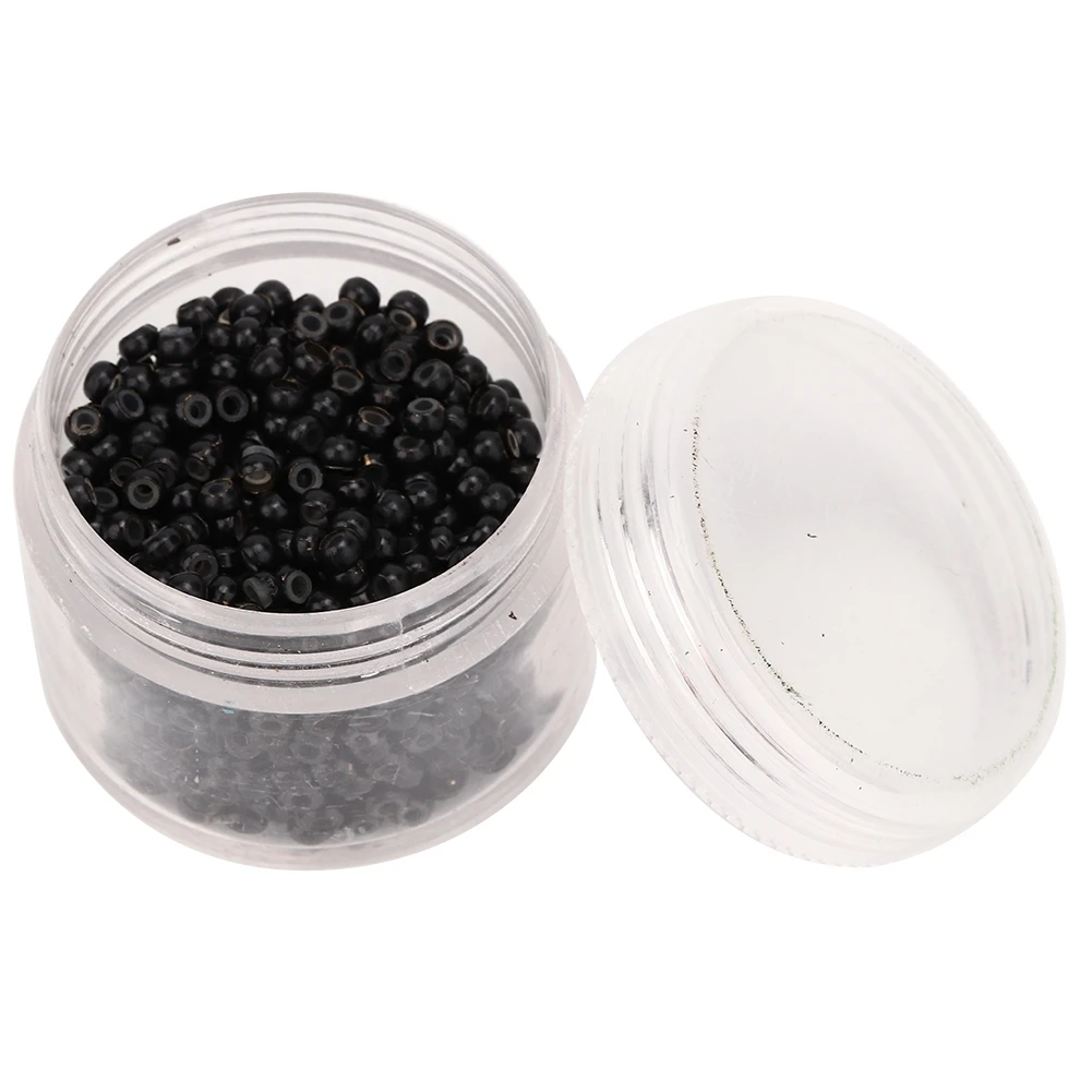 1000pcs 3mm x 2mm Silicone Micro Links Rings Beads Hair Extension ToolBlack
