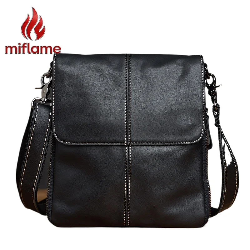 

Men's Genuine Top Grain Leather Crossbody Shoulder Bag Casual Business Travel Messenger Minimalist Fashion Sling Bag for Male