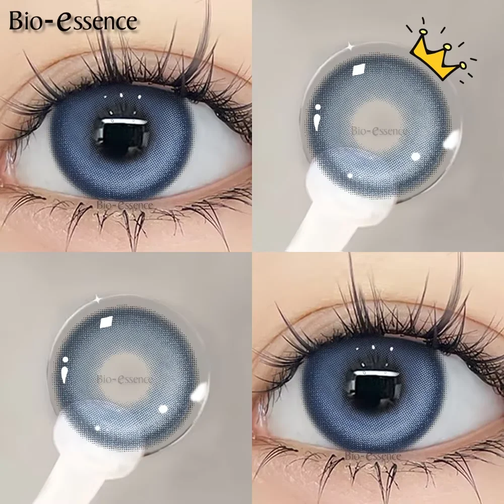 Bio-essence-lentillas coreanas de colores, lentes para miopía azul graduadas, lentes coreanas de alta calidad, 1 par