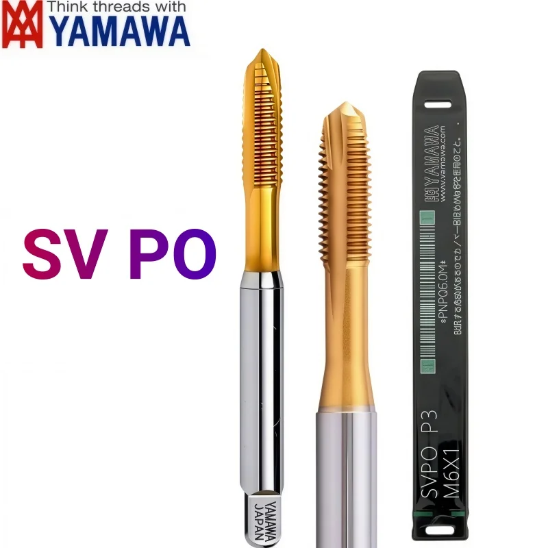 1PCS Japan YAMAWA SV PO Spiral Pointed Tap  M1 M2X0.4 M3X0.5 M4X0.7 M5X0.8 M6X1 M7 M8X1.25 M10X1.5 M12 M14-M24 TIN Tap JIS Steel