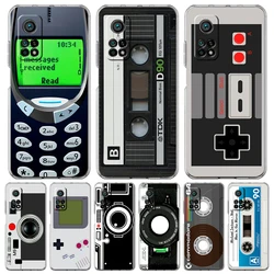 Vintage Tape Camera Gameboy Phone Case For Xiaomi 14 13 12 Lite Mi 11 11X 13T 12T For Poco X5 X4 X3 NFC F5 F4 M4 Pro 5G Cover