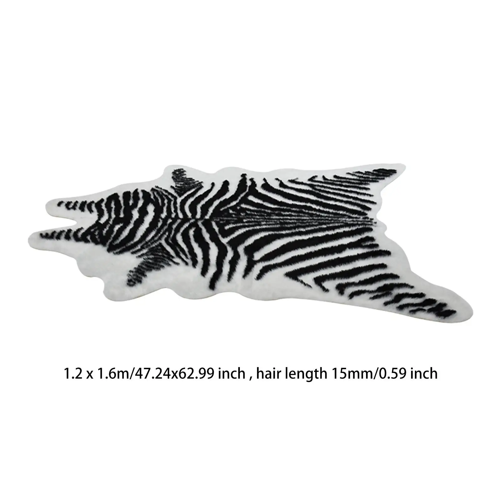 Faux Zebra Print Rug Artificial Anti Slip Carpet for Entryway Kitchen Indoor