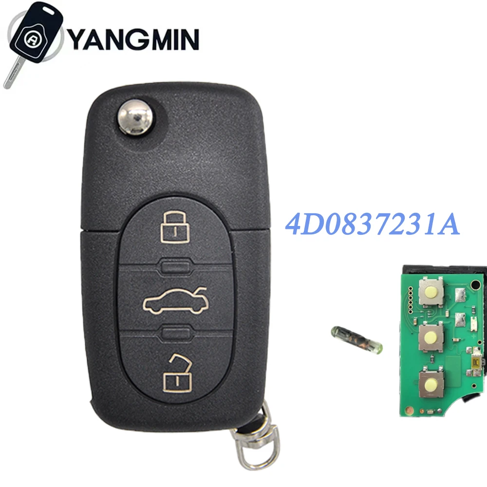 4D0837231 A K R 8Z0837231D 433 МГц 2 3-кнопочный чип ID48 Дистанционный ключ от автомобиля для Audi A3 A4 A6 A8 RS4 Quattro 1994-2004 автомобильный ключ