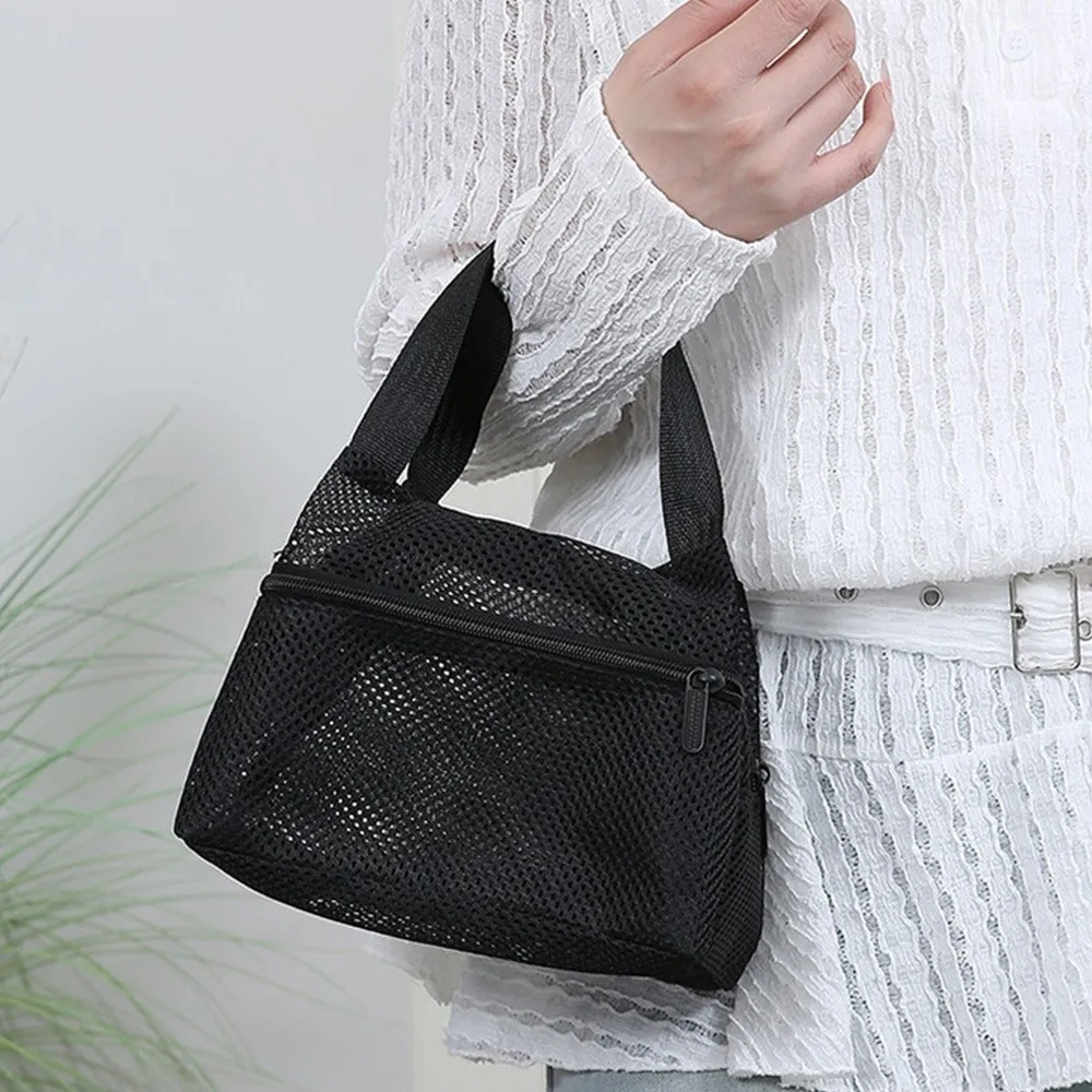 Atmungsaktives Netzgewebe ​ Netz-Strandtasche ​ ​ ​ ​ Große Kapazität ​ ​ Faltbar ​ ​ Waschbare Aufbewahrungstasche Schnelltrocknend ​ ​ Leichte Aufbewahrungstasche ​ ​ – Detail 8