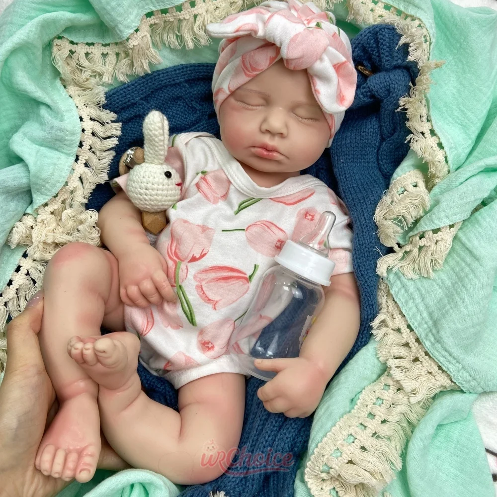 Handmade Realistic Skin Veins 50cm Silicone Reborn Doll Soft Feeling Can Open Mouth Loulou Washable Doll Comfortable to Hold for Alzheimer's Disease Patients Care view 7