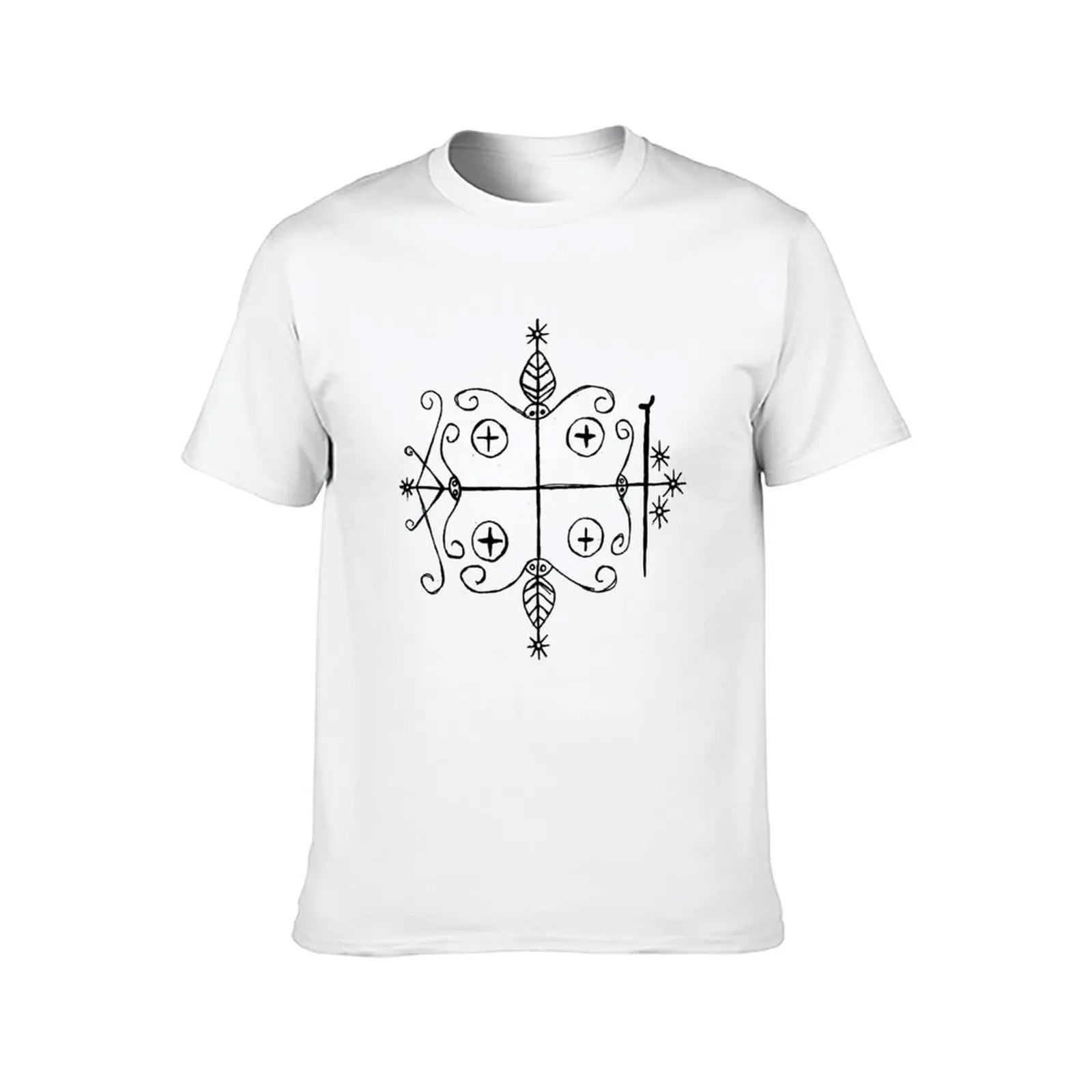 Papa Legba Voodoo Veve T-Shirt black cotton t-shirt plain for man package man t shirts high quality luxury brand T-Shirt