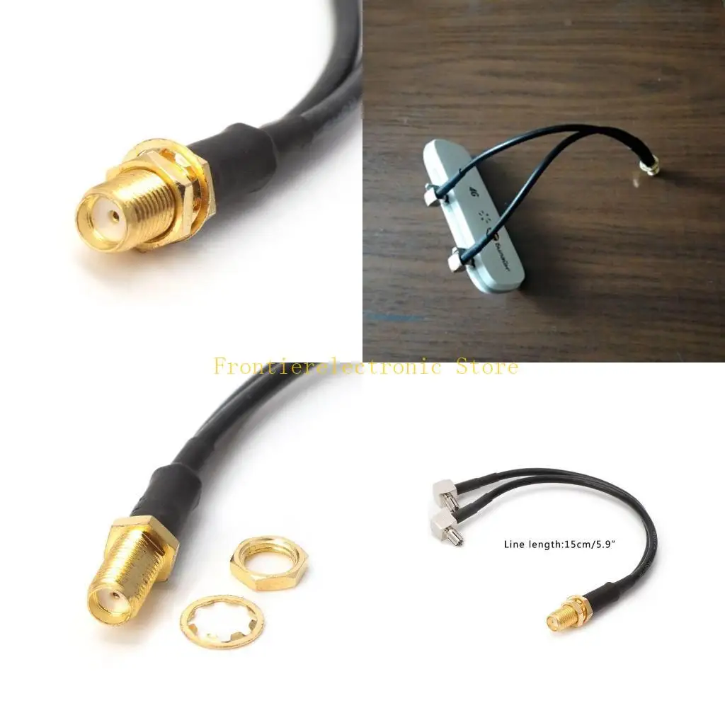 G8DB Y Type SMA Female To 2 x TS9 Male Plug Splitter Combined Pigtail Cable RG174 15c