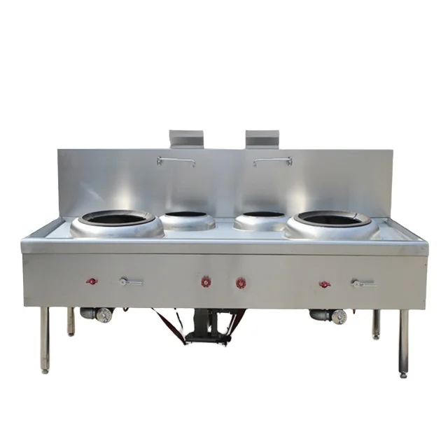 

Stainless Steel Customized 2 burners and 2 warmers Kitchen Gas Cooking Range