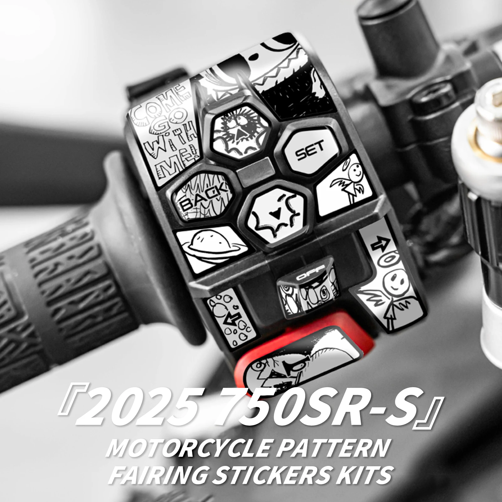 For 2025 CFMOTO 750SR-S Key Switch Stickers 3M Adhesive Weatherproof Long-Lasting Bubble-Free Mod Parts