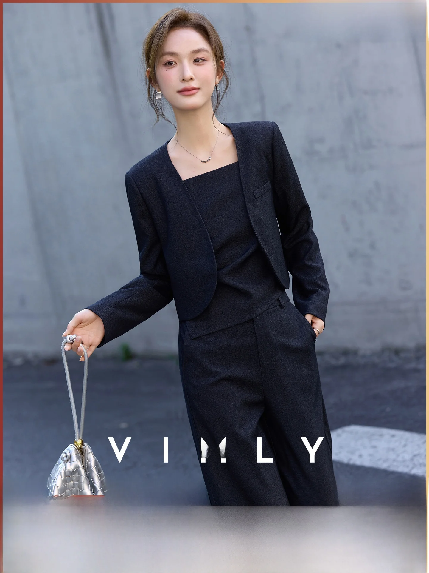 

Ele Commute Tee-Piece Set Women's Spring 2026 Wide Leg Pants Jaet Top Ensemble Faionable Casual Sle Polyester Fiber