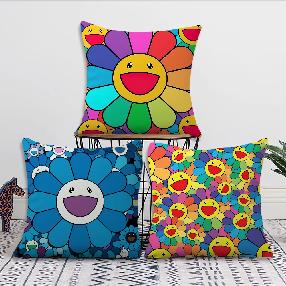 Art T-Takashi Flowers M-Murakami Decoration Room Home Sofa living Office Car Nordic Simplicity Pillow Cover