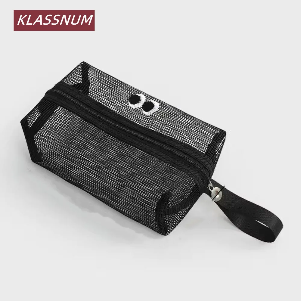 

Travel Mesh Makeup Bag For Bathroom Toiletries Women Large Capacity Handbags Cosmetic Pouch Portable Towel Organizer Storage