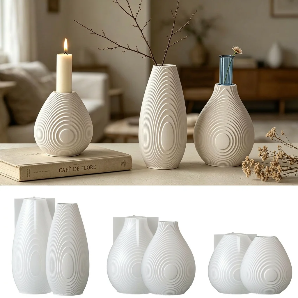 Aromatherapy Gypsum Mold Geometric Nordic Home Decor Mold Silicone Candle Mold Flexible For Study Room Diy Craft Studio Dining