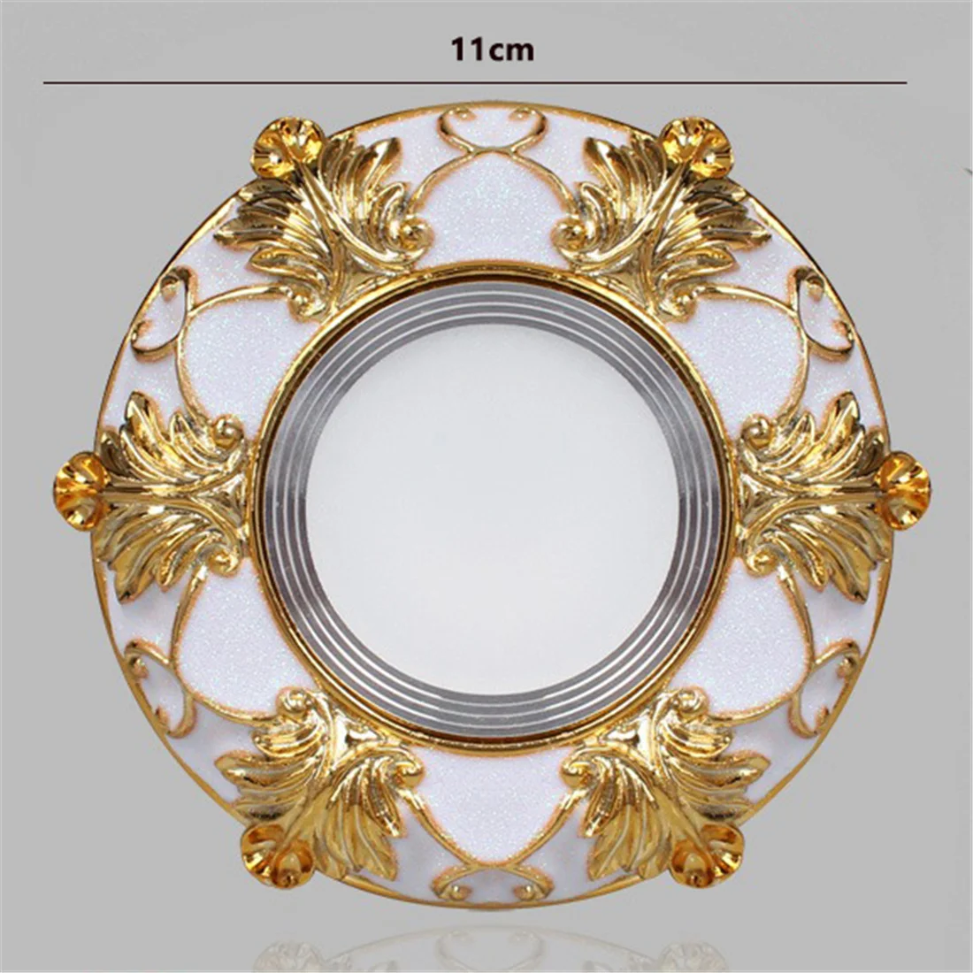 Europese Vierkante Hars Gouden Kant Downlights Foyer Eetkamer Gang Inbouw Plafond Led Spot 3W 5W Gat 7.5Cm 220V Art Lamp